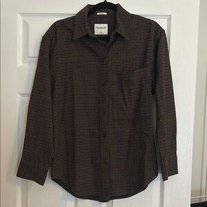 Women's Oversized Checkered Abercrombie Button Down